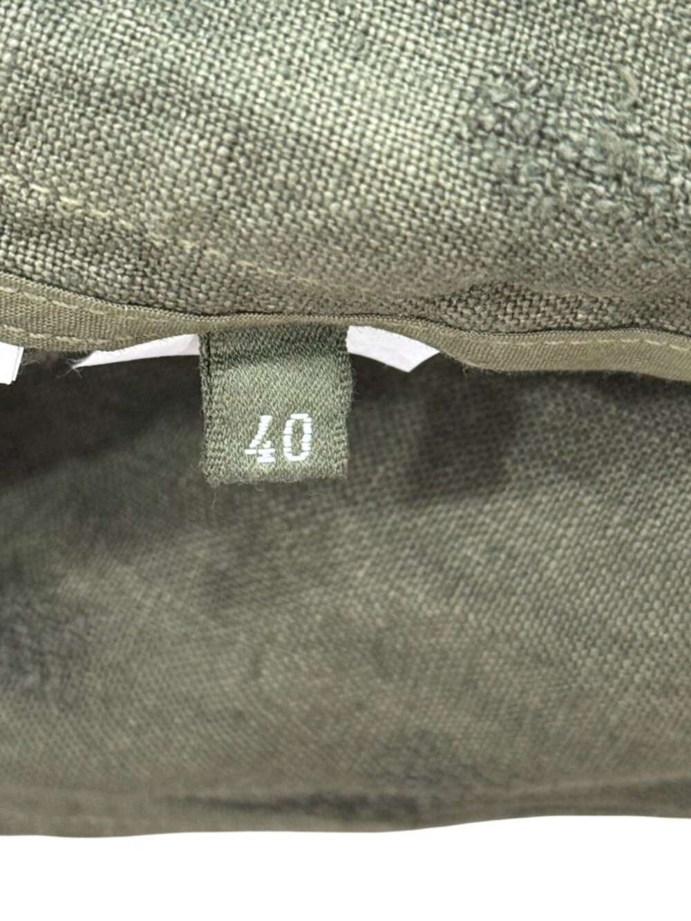 120 Lino Linen Midi Skirt Button-Front Pockets Olive Green Women Size 40 / US S - Picture 4 of 6